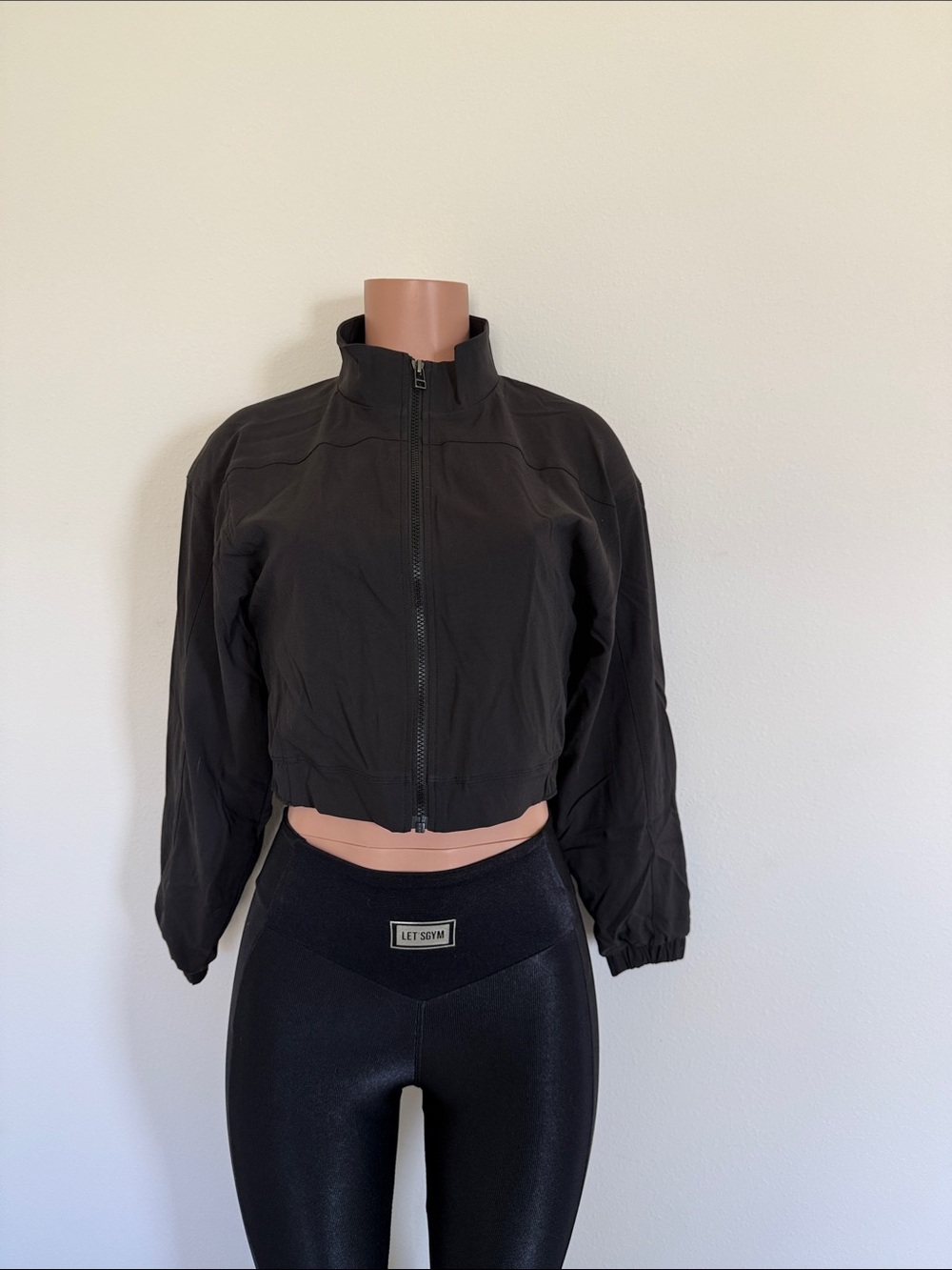 Noli Black Cropped Bomber Jacket size small excellent condition
